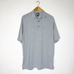 FootJoy Men's Blue Striped Shirt Golf Polo Size Large